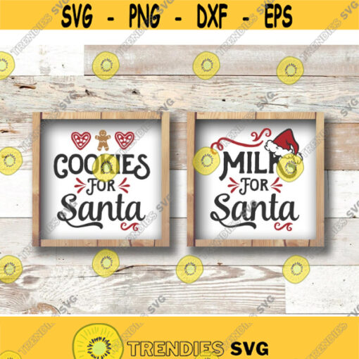 Cookies Milk for Santa SVG Christmas SVG Santa plate tray SVG Rustic Christmas Home Decor and Farmhouse Sign printable Design 498