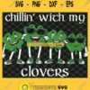 Cool Clovers Smile Chillin With My Clovers St Patricks Day SVG PNG DXF EPS 1