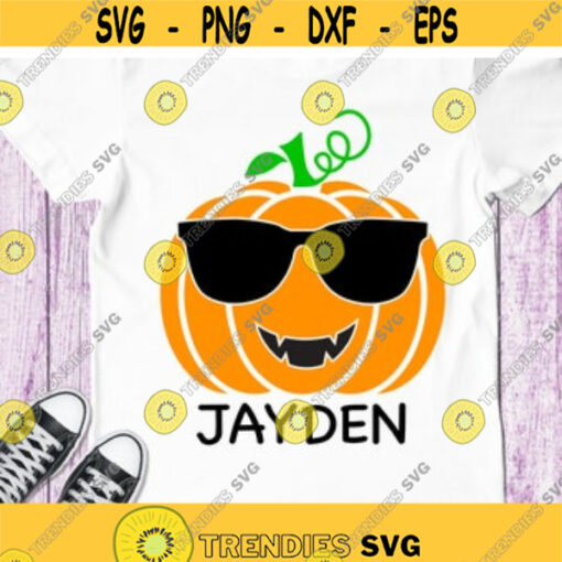 Cool Pumpkin Svg Boy Pumpkin with Sunglasses Svg Kids Halloween Svg