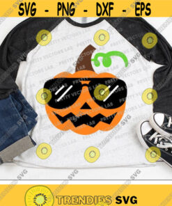 Cool Pumpkin Svg, Halloween Svg, Boy Pumpkin with Sunglasses Svg, Dxf, Eps, Png, Kids Thanksgiving Design, Fall Cut Files, Silhouette Cricut Design -404
