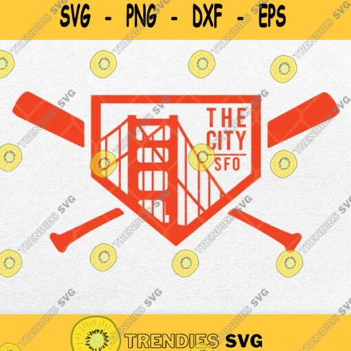 Cool San Francisco Baseball The City Bridge Sfo Svg