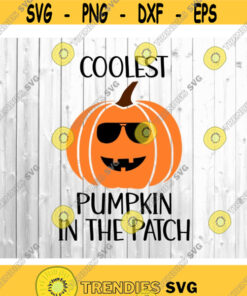 Coolest Pumpkin in the Patch SVG, Boy Thanksgiving Design SVG, Kids' Pumpkin Shirt SVG Cut files for Cricut Silhouette  Cameo Eps Png Dxf