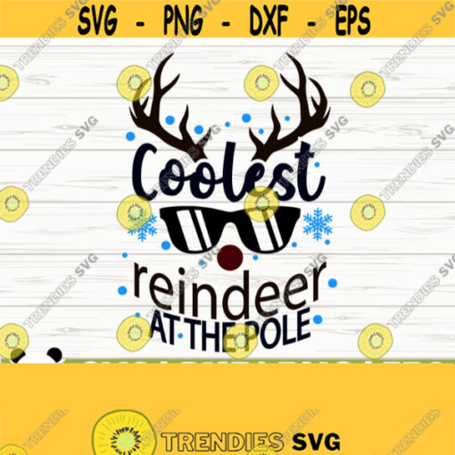 Coolest Reindeer At The Pole Christmas Quote Svg Merry Christmas Svg Holiday Svg Winter Svg Christmas Shirt Svg Christmas Gift Svg Design 745