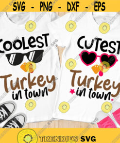 Coolest Turkey in Town SVG, Cutest turkey in town SVG, Thanksgiving Kids, Turkey Face SVG
