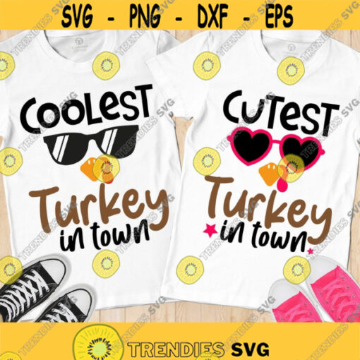 Coolest Turkey in Town SVG Cutest turkey in town SVG Thanksgiving Kids Turkey Face SVG