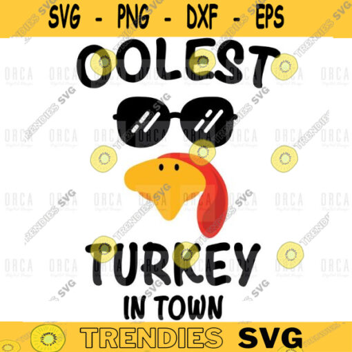 Coolest Turkey in Town Svg Thanksgiving Svg Cutest Turkey Svg Boy Thanksgiving Svg Baby Boy Shirt Svg Toddler svgpng digital file 231