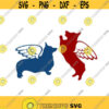 Corgi Angel Dog cuttable Design SVG PNG DXF eps Designs Cameo File Silhouette Design 1411
