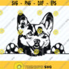 Corgi Peeking Dogs SVG Files for Cricut Vector Images Clipart Dog SVG Image Corgi Dog Head Logo Eps Png Dxf Clip Art dog face Design 282