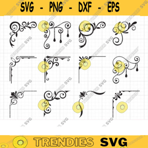 Corner Frame SVG Bundle Decorative Corner Frame Svg Page Corner Ornamental Corner Svg Vintage Corner Frame Svg Dxf Png Cut Files Cricut copy