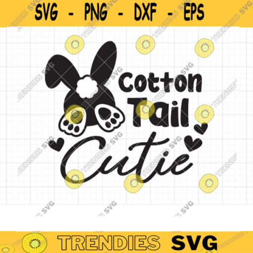 Cotton Tail Cutie SVG Easter Bunny Tail Back View Rabbit Tail Butt Silhouette Kid Easter T Shirt Svg Dxf Cut Files for Cricut PNG Clipart copy