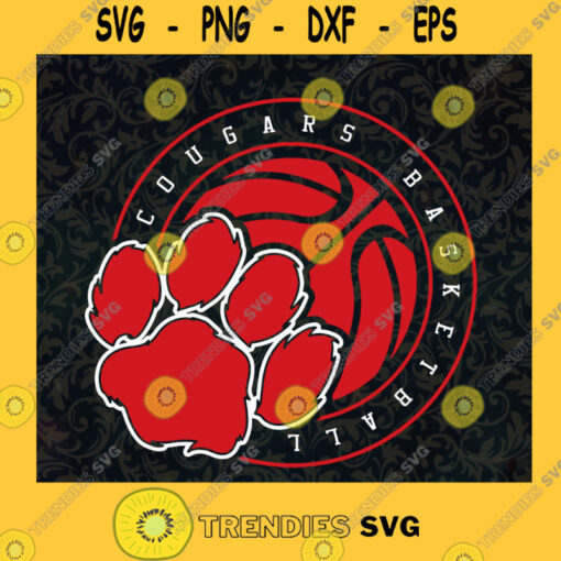 Cougars Basketball Bear Foot Print Logo Sport Lovers SVG Idea for Perfect Gift Gift for Everyone Digital Files Cut Files For Cricut Instant Download Vector Download Print Files