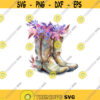 Country Cowgirl Boots Boho Flower clipart Png Jpg instant download waterslide sublimation graphics