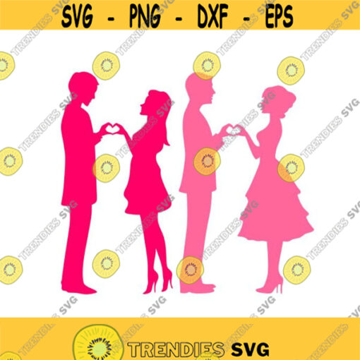Couple Love Wedding Hearts Cuttable SVG PNG DXF eps Designs Cameo File Silhouette Design 845