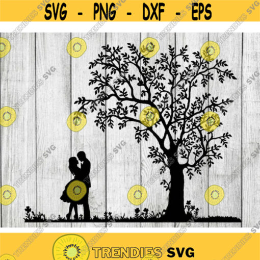 Couple svg couple under tree svg cut files for cricut silhouette couple clipart svg png Design 2965