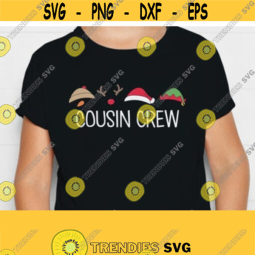 Cousin Crew Christmas SVG. Group Shirt Cut Files. Santa Reindeer Snowman Elf Hats Vector Files for Cutting Machine png dxf eps Download Design 97