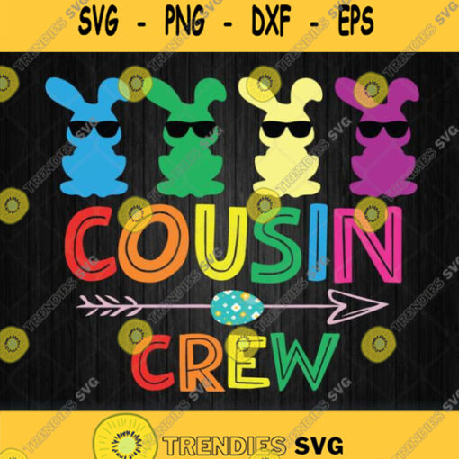 Cousin Crew Cute Bunny Rabbit Matching Svg Easter Day Svg Png Clipart