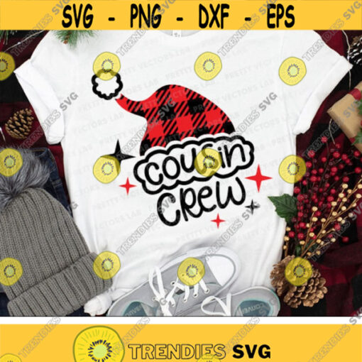 Cousin Crew Svg Christmas Svg Santa Hat Svg Dxf Eps Png Kids Cut Files Buffalo Plaid Svg Family Matching Shirts Svg Cricut Silhouette Design 2870 .jpg
