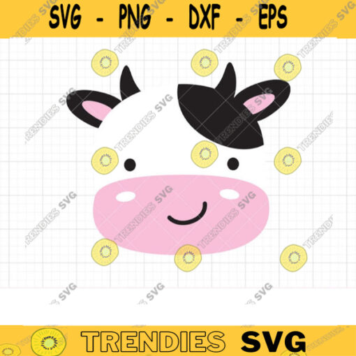 Cow Svg Baby Cow Face Svg Cow Head Svg Cute Boy Girl Kid Cow Farmhouse Clipart SVG DXF Cut files for Cricut and Silhouette Commercial Use copy