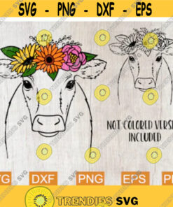 Cow Svg Cow with Floral Crown Svg Cow with Flowers Svg Cow Face Svg Cow Head Svg Farm Animals Svg Heifer Svg Svg files for Cricut Design 8.jpg