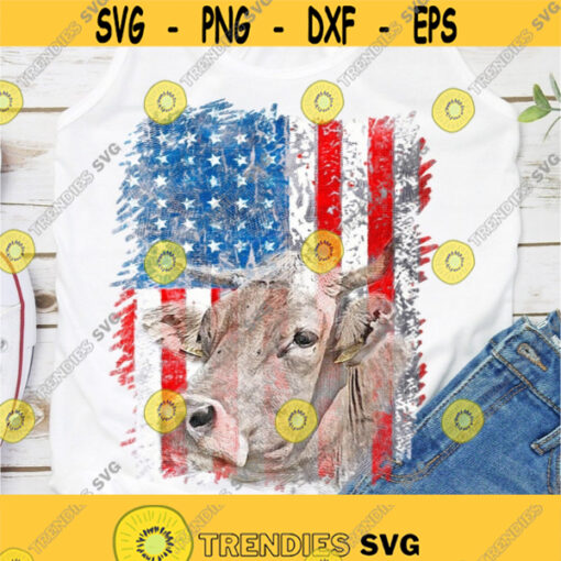 Cow png heifer png rodeo png cowgirl png flag png 4th of july png PNG sublimation designs download digital download iron on Design 369
