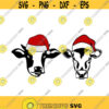 Cow santa hat Christmas Cuttable Design SVG PNG DXF eps Designs Cameo File Silhouette Design 1931