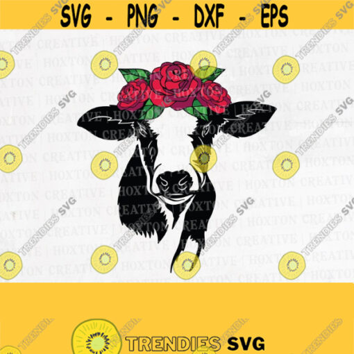 Cow with Rose Svg File Calf Svg Cow Svg Flower Svg Rose Svg Funny Cow with Flower Svg Cutting FileDesign 586