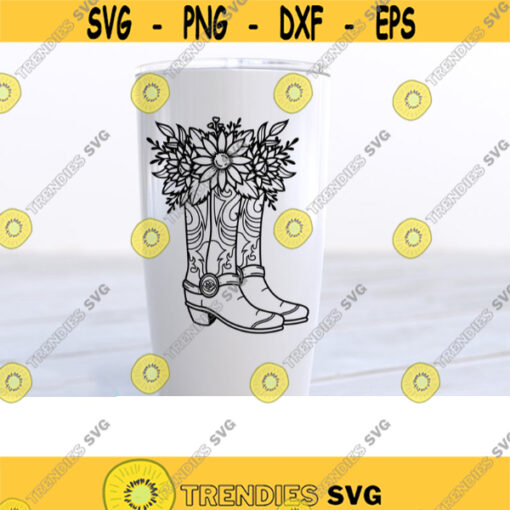 Cowboy Boots svg Sunflower SVG Flower Wreath svg Western svg Cowgirl svg Svg Files for cricut cut file dxf files for laser eps png