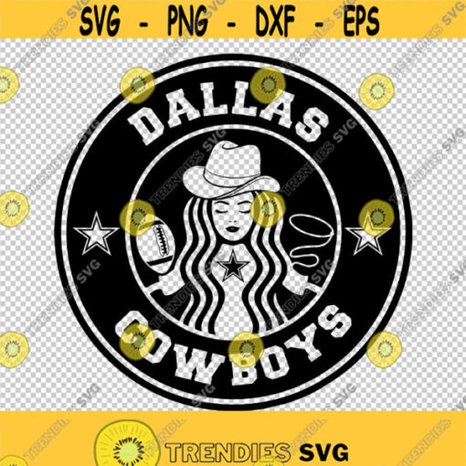 Cowboys Round For Coffee Cup SVG PNG EPS File For Cricut Silhouette Cut Files Vector Digital File