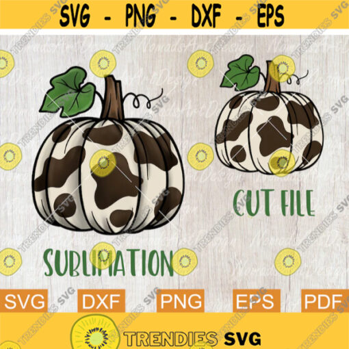 Cowhide Pumpkin Sublimation Cowhide Pumpkin Cut file Svg files for Cricut Printable Digital Art Desert Western Cow Print Pumpkin Png Design 135.jpg