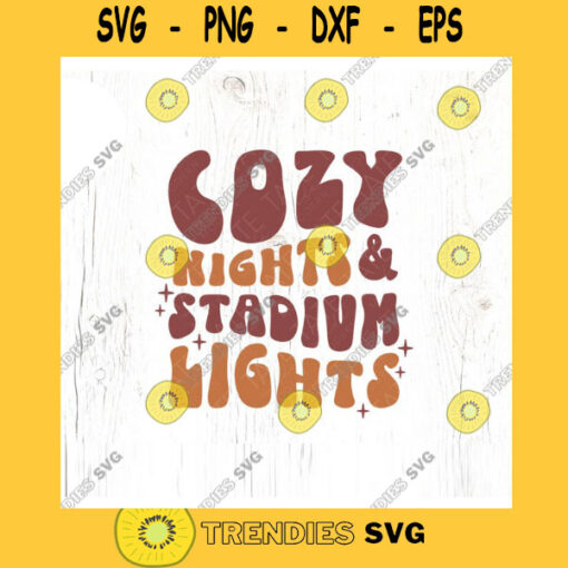 Cozy night Stadium lights SVG cut file Retro football mom svg high school football shirt svg fall svg Commercial Use Digital File