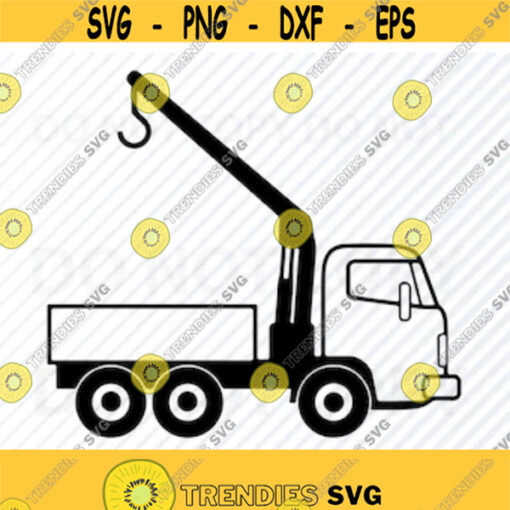 Crane Truck SVG Files Truck Vector Images Silhouette Clipart SVG File For Cricut Work truck Png EpsDxf Construction truck svg Design 422