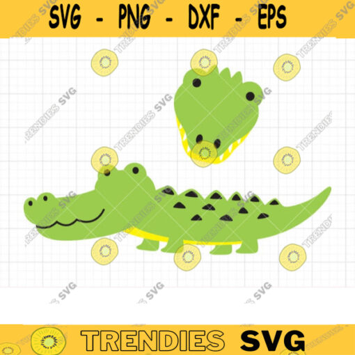 Crocodile SVG DXF Alligator SVG dxf for Cricut Silhouette Cute Baby Crocodile Alligator svg dxf Cut File Reptile Animal svg dxf File copy