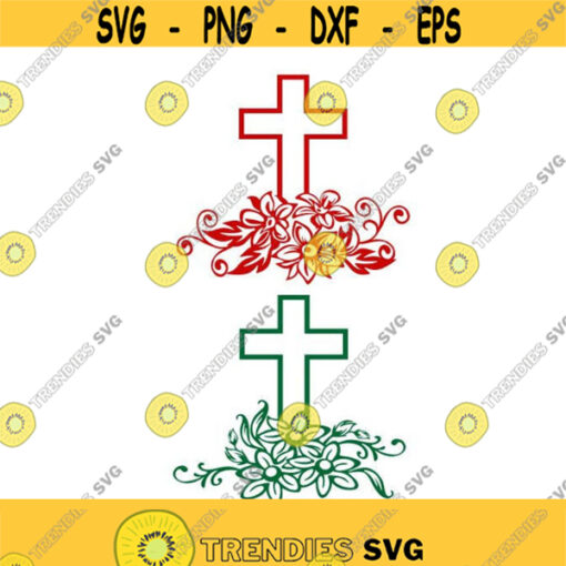 Cross Church Poinsettia Christmas Cuttable Design SVG PNG DXF eps Designs Cameo File Silhouette Design 1452