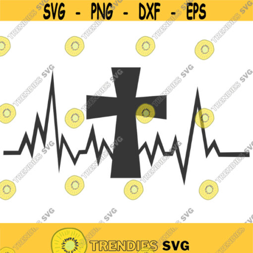 Cross svg heartbeat svg christian svg png dxf Cutting files Cricut Cute svg designs print for t shirt Design 630