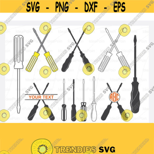Crossed screwdrivers svg screwdrivers SVG screwdrivers monogram svg Mechanic Tools SVG screwdrivers Cut files for Cricut eps svg png