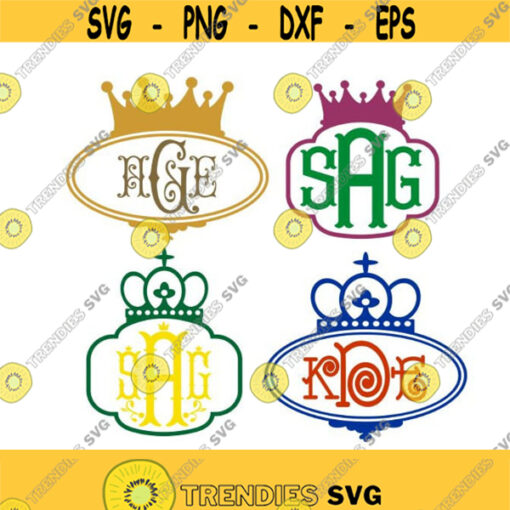 Crown King Princess Frame Monogram Cuttable Design SVG PNG DXF eps Designs Cameo File Silhouette Design 864
