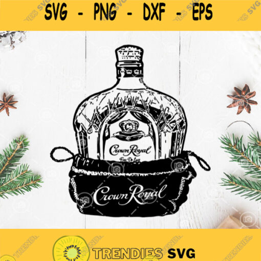 Crown Royal Bottle And Bag Design Element Svg Crown Royal Alcohol Svg Crown Royal Vector
