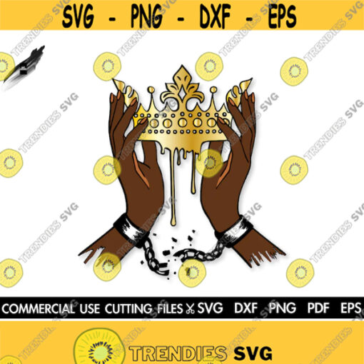 Crown with Hands SVG Freeish Svg Black History Month Svg Juneteenth 1865 Freedom Svg Afro Svg African American Svg Design 293