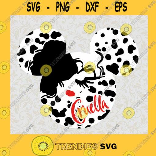 Cruella Svg Cartoon Dog Svg Walt Disney Svg One Hundred and One Dalmatians Svg