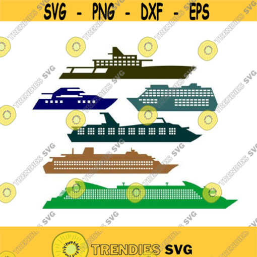 Cruise Ship Boat Cuttable Design SVG PNG DXF eps Designs Cameo File Silhouette Design 1534
