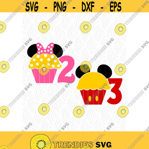 Cupcake Mouse Ears Cuttable Designs in SVG DXF PNG Ai Pdf Jpeg Eps Design 124