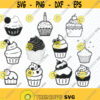 Cupcake SVG Files For Cricut Food svg Clipart Cupcake bundle silhouette Files SVG Image Eps Png Dxf Stencil Clip Art svg Design 210