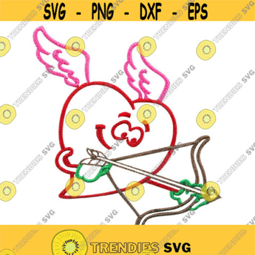 Cupid Arrow Angel Heart wings Valentines Day Embroidery Design Monogram Machine INSTANT DOWNLOAD pes dst Design 1524