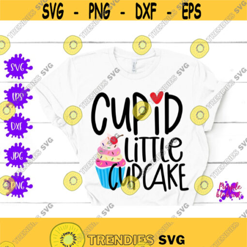 Cupid little cupcake svg Valentines day svg Be mine shirt Kid valentines day Toddler baby svg Southern girl svg Funny kitchen towel apron Design 351