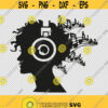 Curly Hair Girl With Headphones DeeJay Music Notes SVG PNG EPS File For Cricut Silhouette Cut Files Vector Digital File