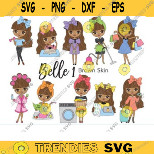 Cute African American Girl Clipart Black Girl Planner Clipart Black Women Fashion Dark Skin Girl Clip Art Black Girl Character Clipart copy