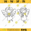 Cute Angel SVG DXF Files for Cricut and Silhouette Cuttable Little Girl Angel Doodle Line Art Stencil svg dxf Commercial Use copy