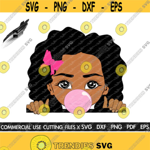 Cute Baby Girl SVG Peekaboo Svg Little Girl SVG Clipart Afro Girl Svg Kids Svg Afro Svg Png Cut File For Cricut Silhouette Machine Design 341