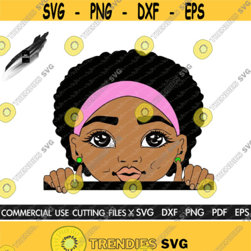 Cute Baby Girl SVG Peekaboo Svg Little Girl SVG Clipart Afro Girl Svg Kids Svg Afro Svg Png Cut File For Cricut Silhouette Machine Design 387