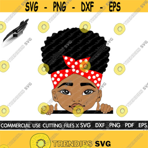 Cute Baby Girl SVG Peekaboo Svg Little Girl SVG Clipart Afro Girl Svg Kids Svg Afro Svg Png Cut File For Cricut Silhouette Machine Design 437